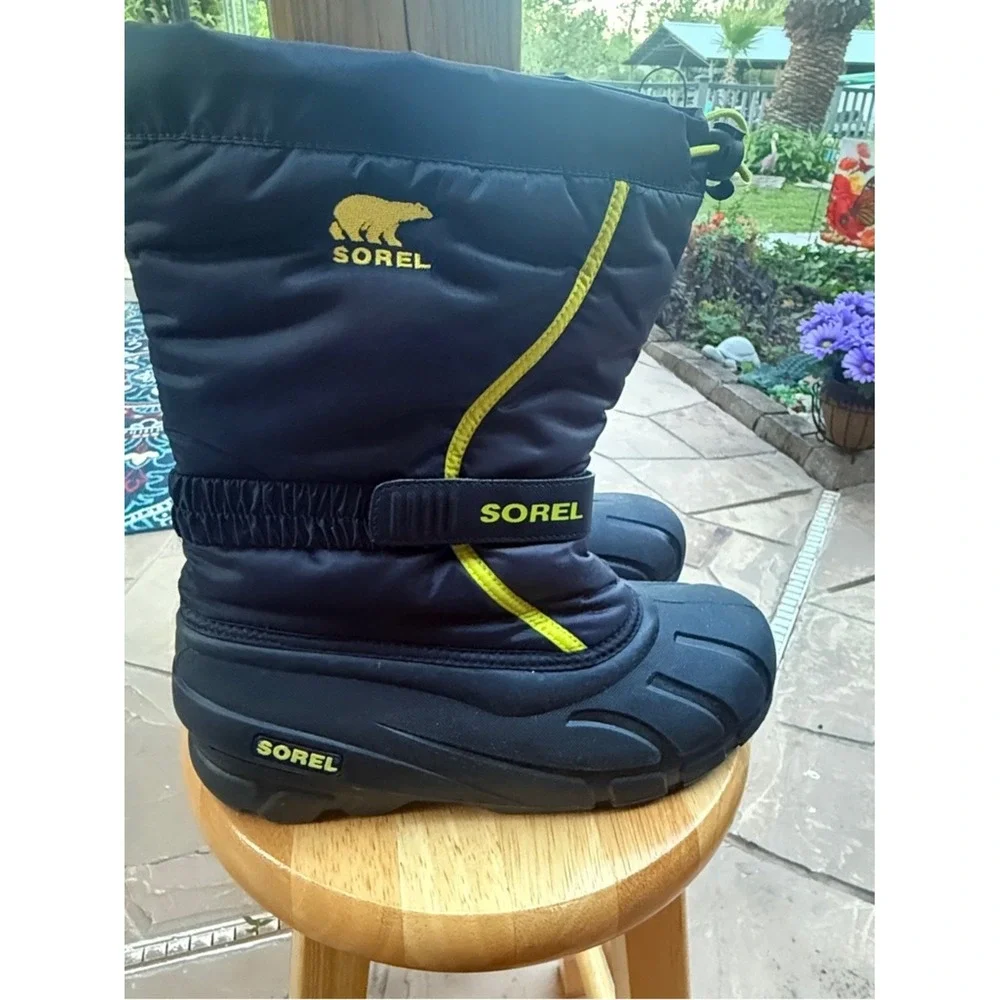 ❄️ Sorel Women's‎ Snow Boots Waterproof Insulated Black Neon Size 7 ❄️